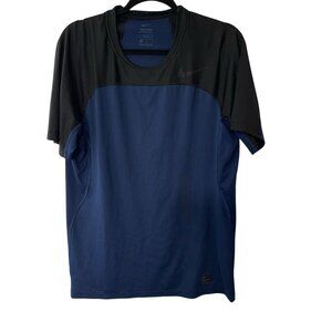 Nike Pro Hypercool Fitted Athletic Shirt Stretch Navy Black Large Gym Active
